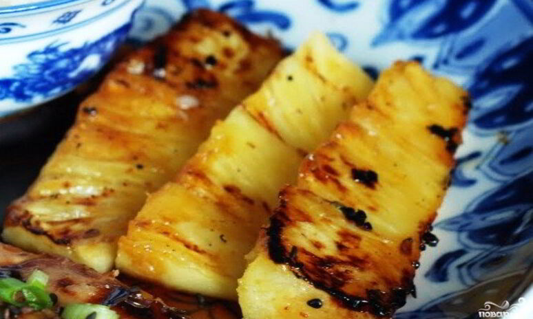 Рецепт ананас, жареный на гриле