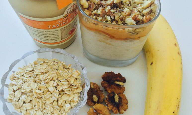 Рецепт гранола с бананом и арахисовой пастой