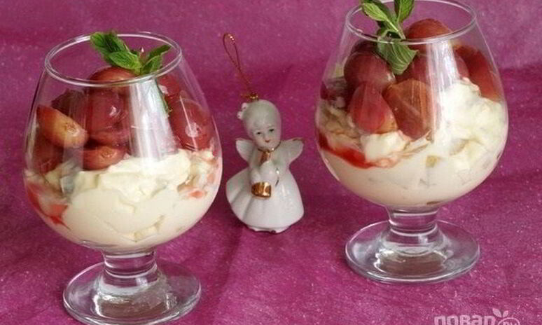 Рецепт грушевый крем с виноградом