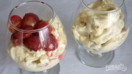 грушевый крем с виноградом