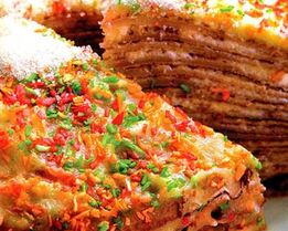 Каравай из блинчиков с кремом