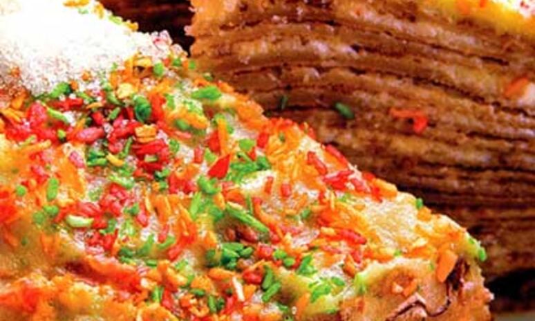 Рецепт каравай из блинчиков с кремом