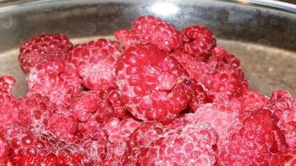 крем-брюле с малиново-клубничным соусом