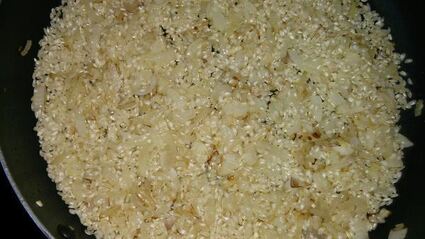 кремовое ризотто с грибами и сыром