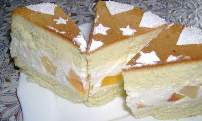 Рецепт сладкий бисквит с творожным кремом