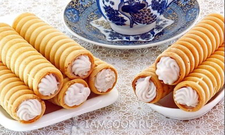Рецепт трубочки со сметанным кремом