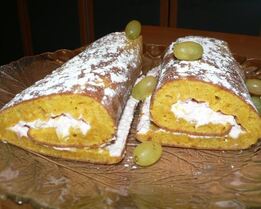 Тыквенный рулет с творожным кремом