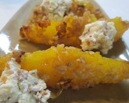 Запеченные дольки апельсинов с творожным кремом