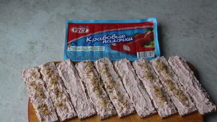 мильфей с крабовым паштетом