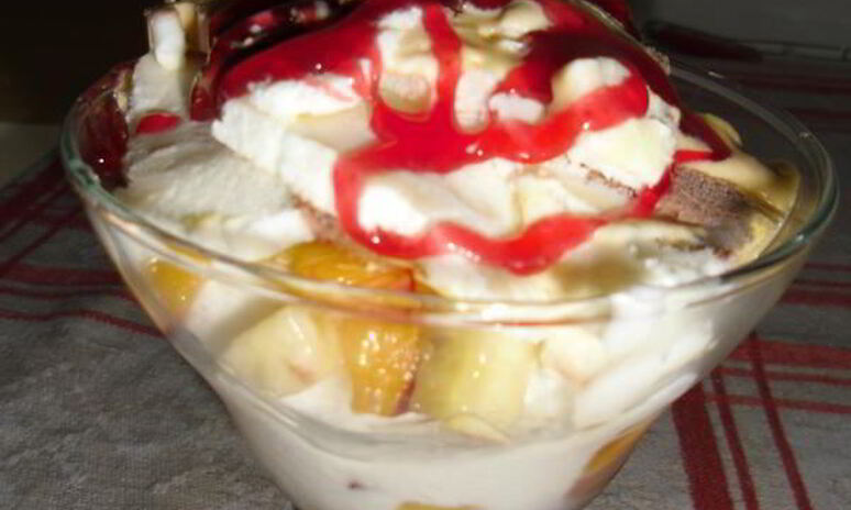 Рецепт десерт мороженое с фруктами