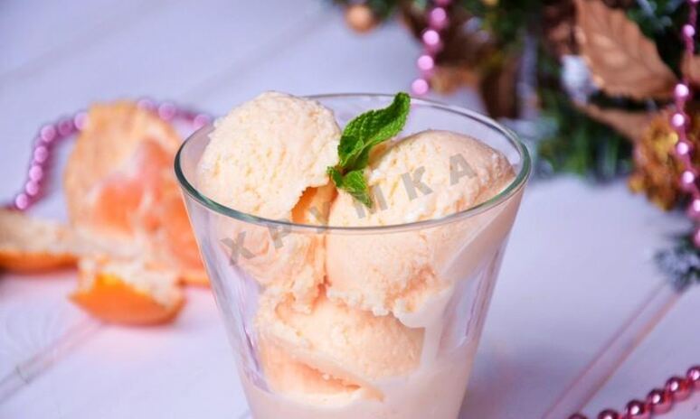 Рецепт легкое домашнее мороженое мандариновое