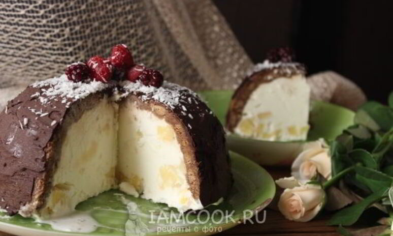 Рецепт торт-мороженое с ананасом