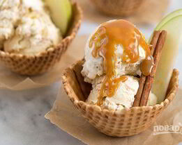 Яблочное мороженое с корицей