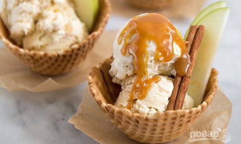 Рецепт яблочное мороженое с корицей