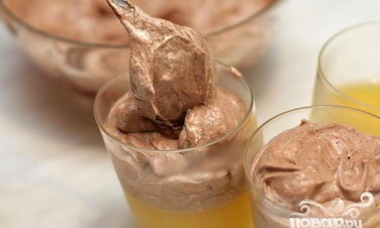 Рецепт апельсиновое желе с шоколадным муссом