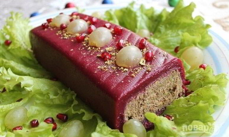 Рецепт рулет из печени в клюквенном муссе