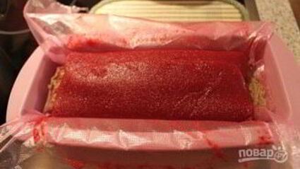 рулет из печени в клюквенном муссе