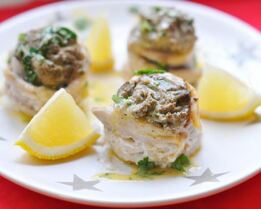 Рыбные рулетики с грибным муссом