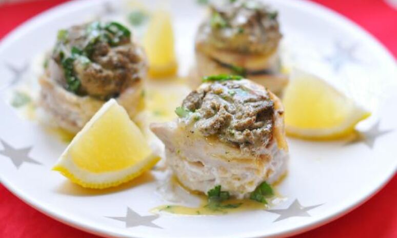 Рецепт рыбные рулетики с грибным муссом