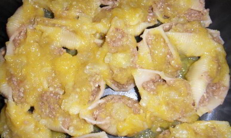 Рецепт сладкая паста с яблочным муссом под апельсиновым соусом