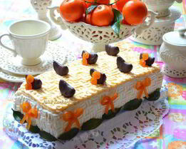 Тирамису с мандариново-сливочным муссом и шоколадом