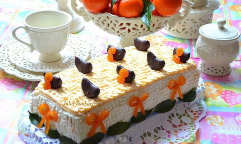 Рецепт тирамису с мандариново-сливочным муссом и шоколадом