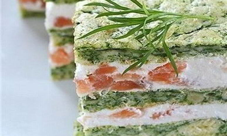 Рецепт закуска с соленой семгой и творожным муссом