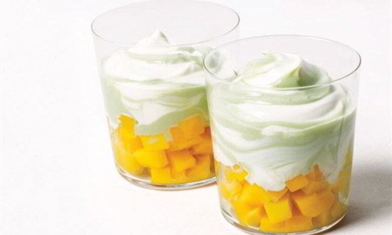 Рецепт парфе с манго и белым шоколадным йогуртом
