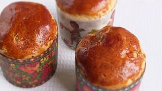 Кулич Пасхальный медовый на воде с цукатами и изюмом