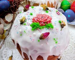 Нежный заварной кулич