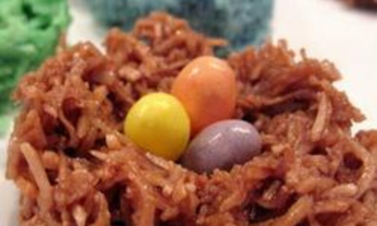 Рецепт пасхальные гнездышки из кокоса