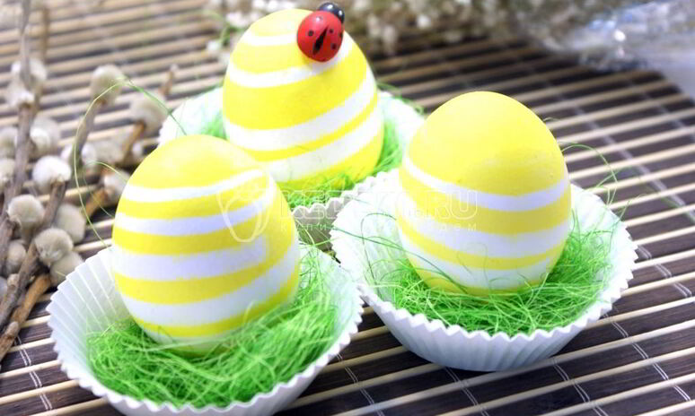 Рецепт пасхальные яйца полосатики