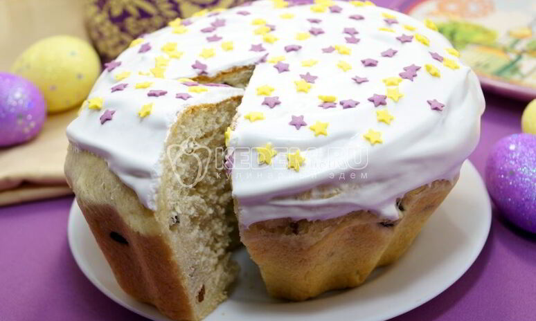 Рецепт вкусный пасхальный кулич с изюмом