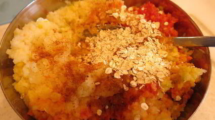 суфле из овощей под маслятами в сметане