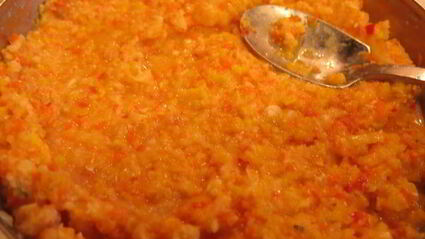 суфле из овощей под маслятами в сметане