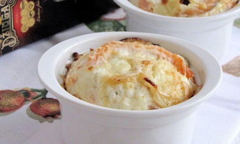 Рецепт суфле с рисом, семгой и сыром джюгас