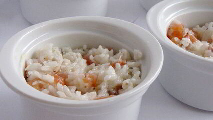 суфле с рисом, семгой и сыром джюгас