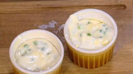 суфле с зеленым горошком