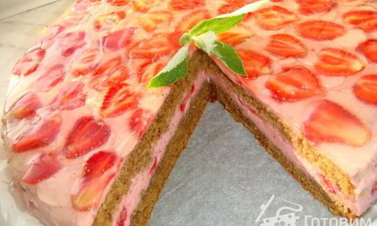 Рецепт торт-суфле с клубникой