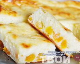 Творожный пудинг с курагой