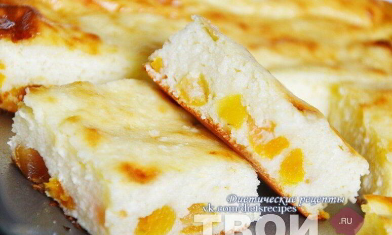 Рецепт творожный пудинг с курагой