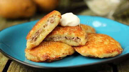 драники с мясом