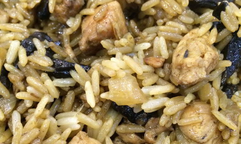 Рецепт грибной рис с курицей