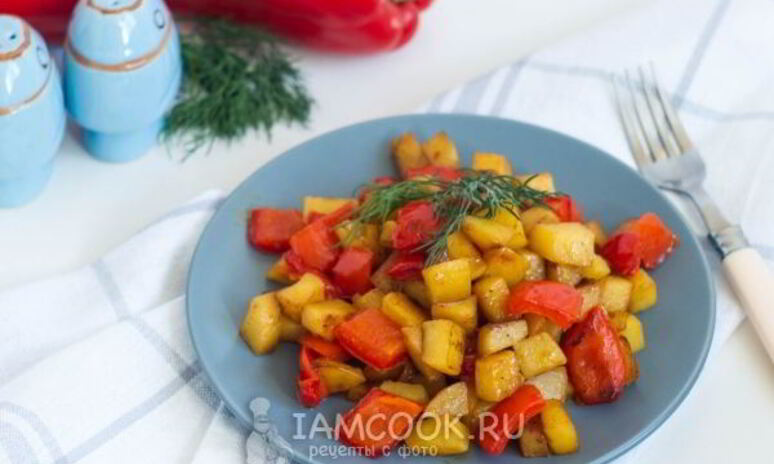 Рецепт картофель с болгарским перцем