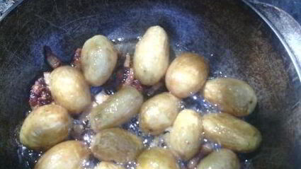 картофель с грибами на мангале