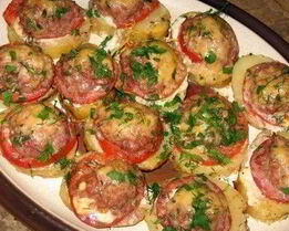 Картофель с мясным фаршем из духовки