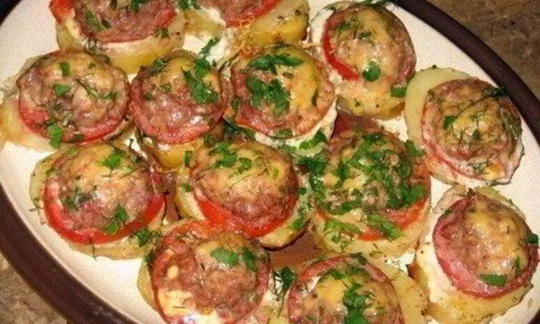 Рецепт картофель с мясным фаршем из духовки
