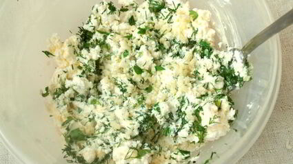 картофель с творогом