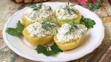 картофель с творогом