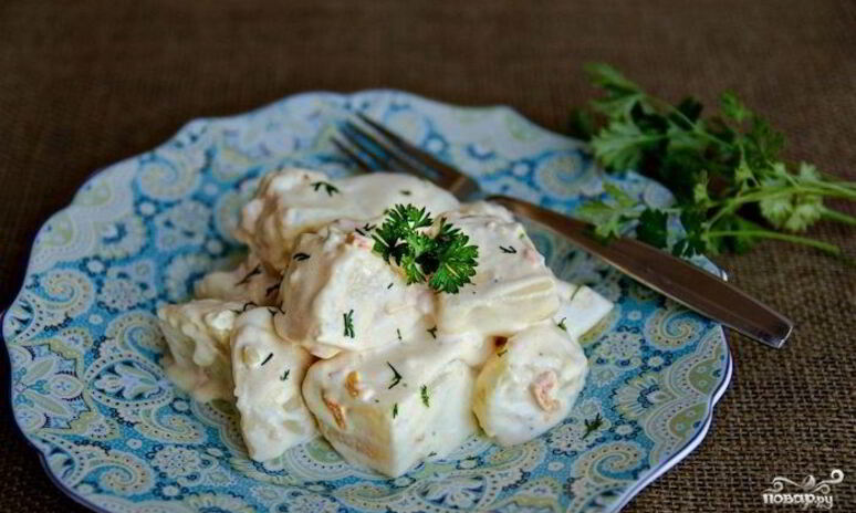 Рецепт картофель в соусе альфредо